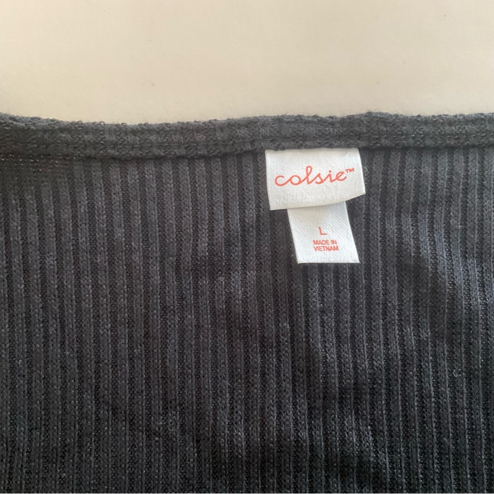 Colsie Ribbed Cropped Top Sz L - Picture 3 of 4